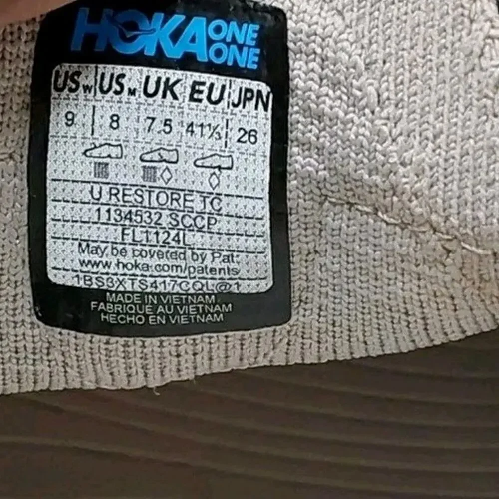 HOKA Restore TC Stucco Putty Slip On Shoes Mens 8 Womens 9 1134532 SCCP